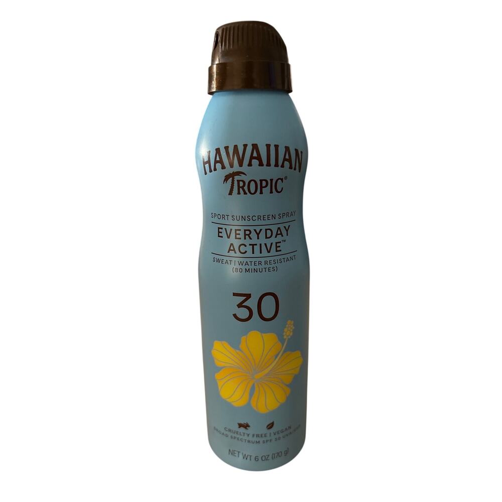 New Hawaiian Tropic SPF 30 Everyday Active Clear Sunscreen Spray size 6oz